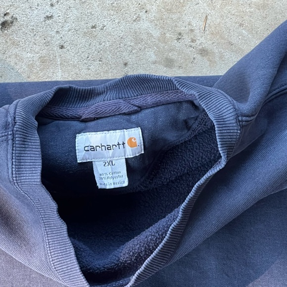 VINTAGE NAVY BLUE CARHARTT CREWNECK 2xl made in Mexico heavy duty work wear - Picture 4 of 4